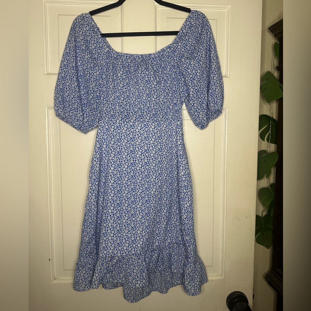Blue Floral Women's Dress